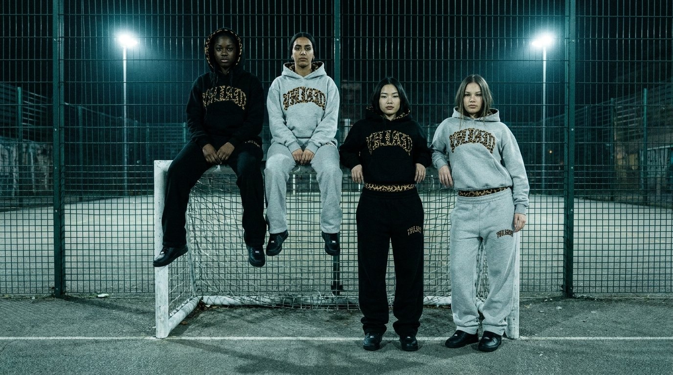 La crew NUVORI dans une cage de foot la nuit
